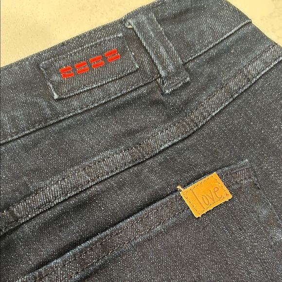 Peace Love World Regular Wide Leg Jeans with Side Buttons Womens Dark Blue Jeans - Picture 8 of 16